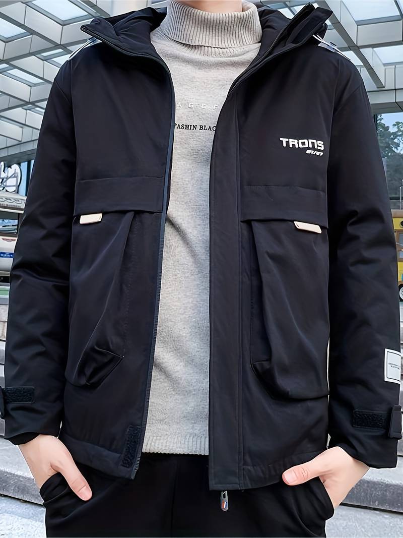 Herren Jacke Lässig Gefüttert