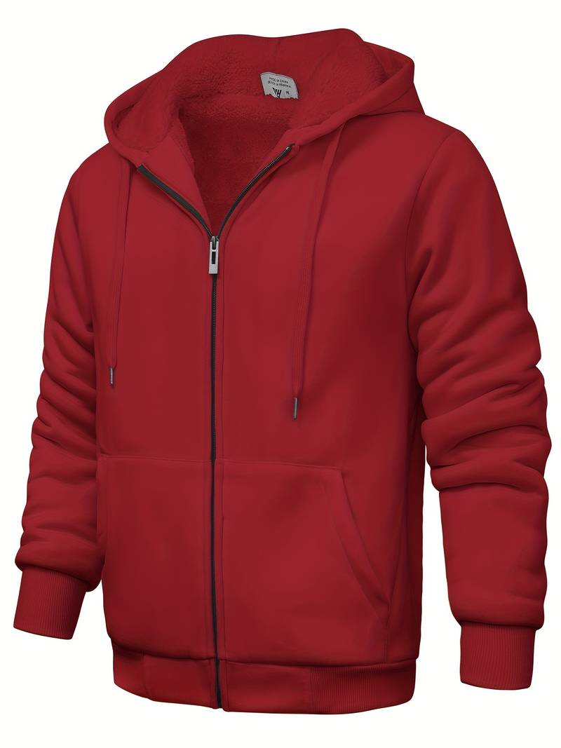Einfarbig Kapuzenpullover modern Reißverschluss