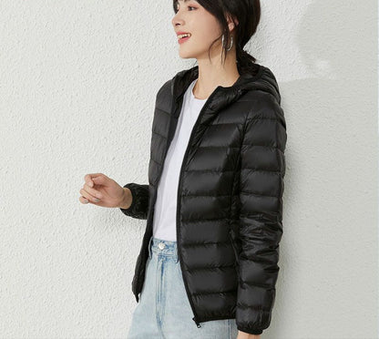Winterjacke Damen Daunenfüllung Mit Kapuze