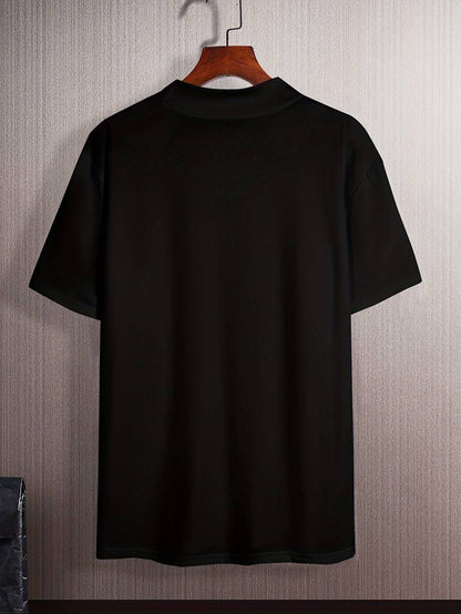 Modisches Herren-T-Shirt mit Stehkragen - IdealeKleiden