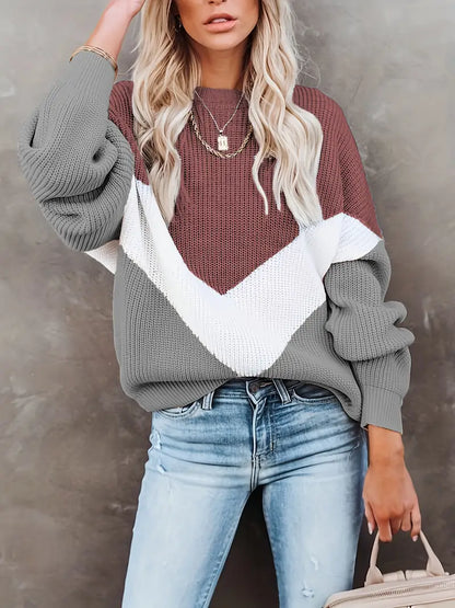Damenschaliger Pullover Langarm Rundhals