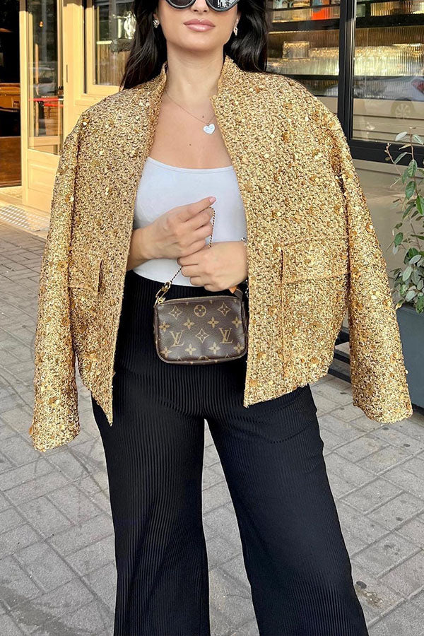 Kleine Stehkragenjacke Damen Elegant