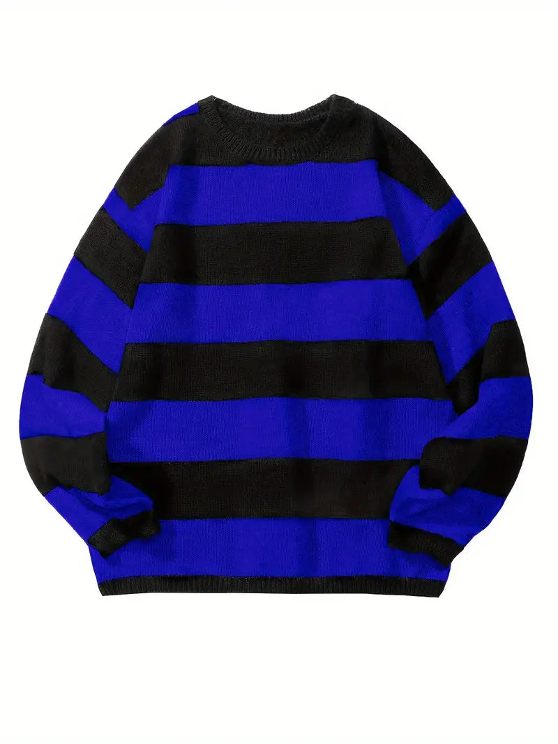 Herren Pullover Gestreift Retro Style