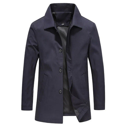 Herren Trenchcoat Elegant Baumwolle Knöpfe