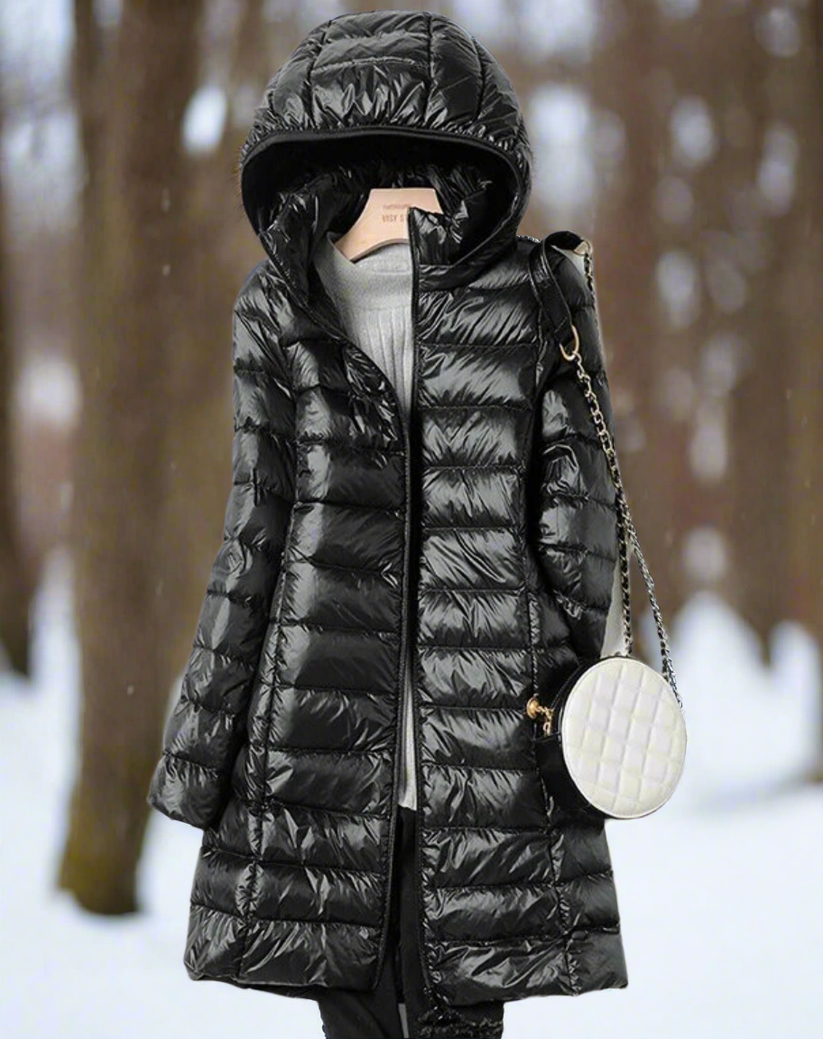 Lange Damenjacke Warm Wasserabweisend Kapuzen Steppjacke