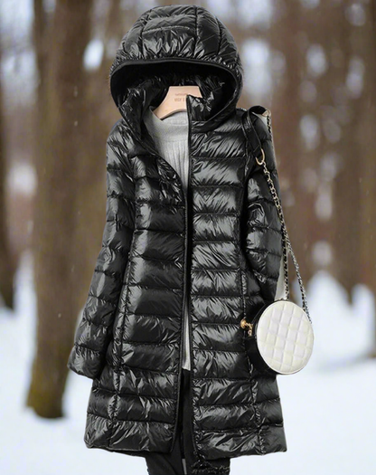 Lange Damenjacke Warm Wasserabweisend Kapuzen Steppjacke