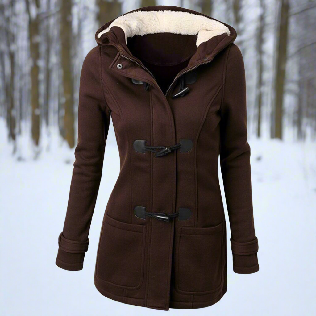 Warme Wollmantel Kapuze Fleece Gefüttert