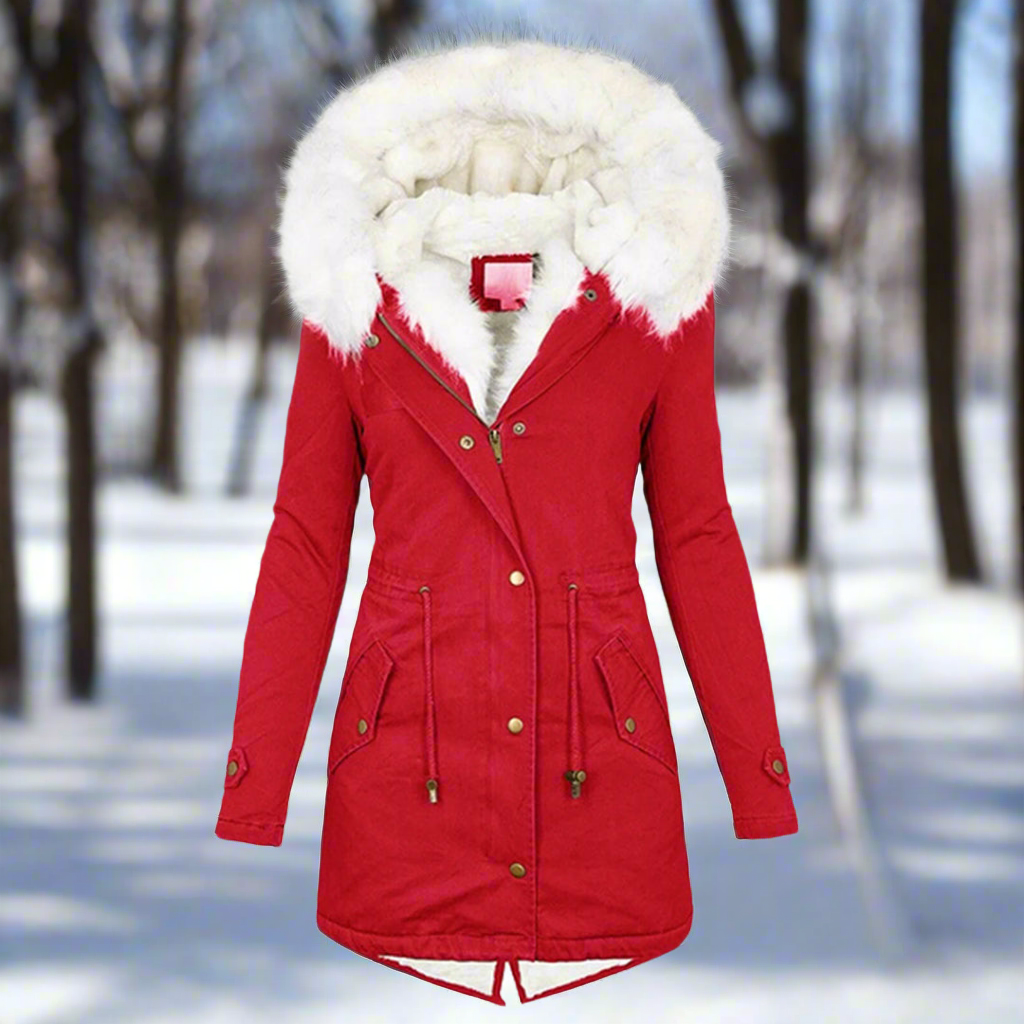 Frauen Parka Jacke Faux Fur Gefüttert Kapuzenjacke