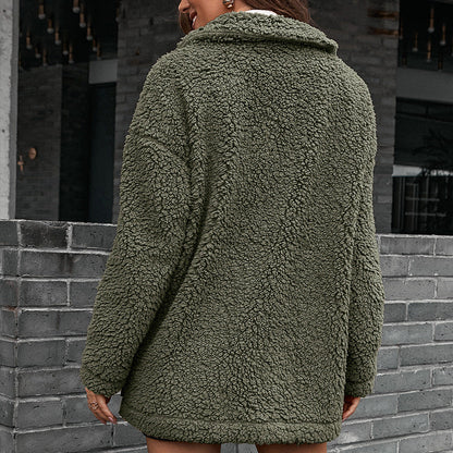 Warme Sherpa-Jacke Damen Reverskragen - IdealeKleiden