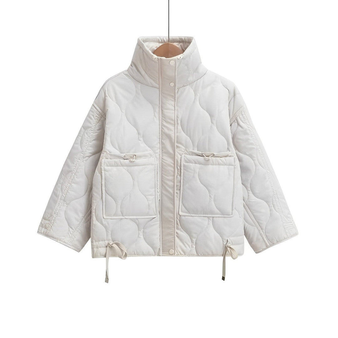 Modische Baumwolle Jacke Damen Hüftlang mit Stehkragen