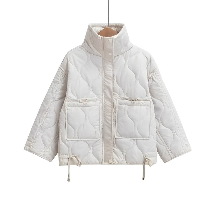 Modische Baumwolle Jacke Damen Hüftlang mit Stehkragen