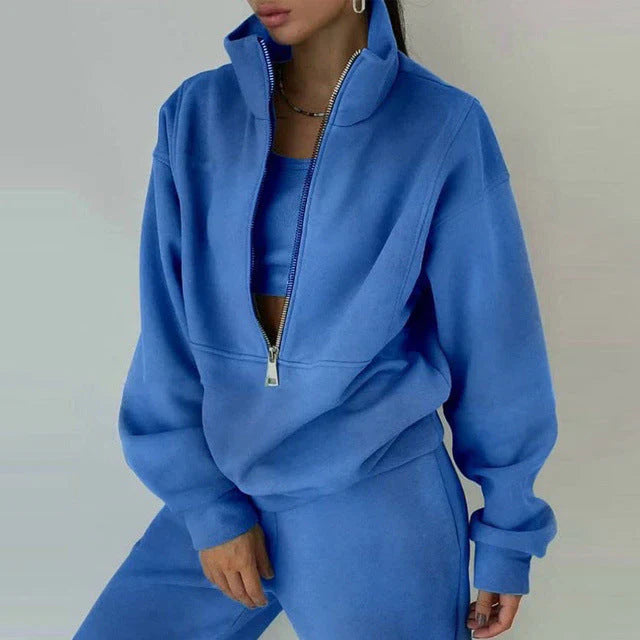 Damen Sportanzug mit Reißverschluss, Sweatshirt und Hose