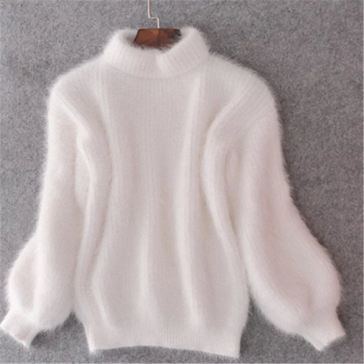 Weicher Rollkragenpullover Damen Mohair