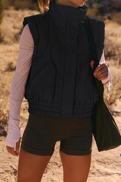 Modische Ärmellose Jacke Mit Stehkragen