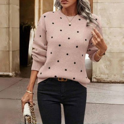 Klassisches Kleid | Strickpullover mit Punkten