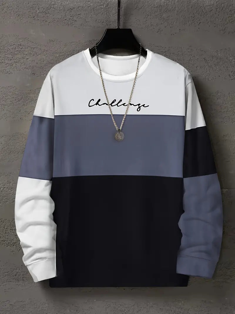 Farbblock Pullover Männer Modern - IdealeKleiden