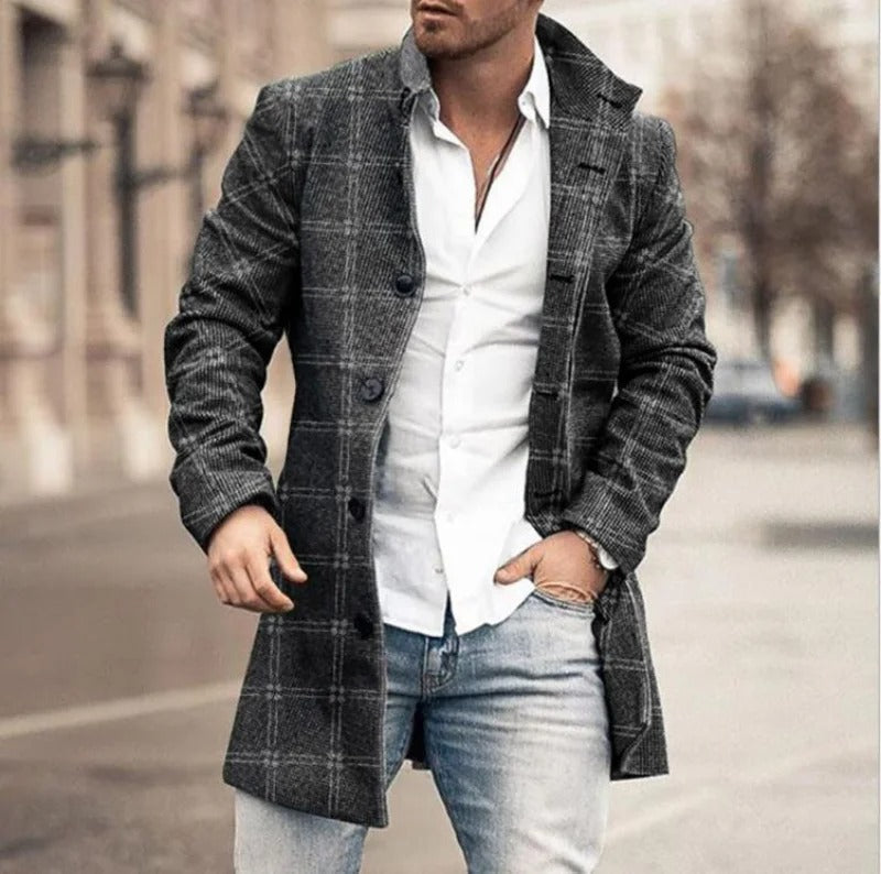 Herren Wintermantel Wollig Warm