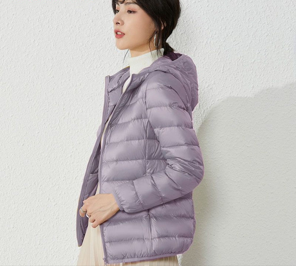 Winterjacke Damen Daunenfüllung Mit Kapuze