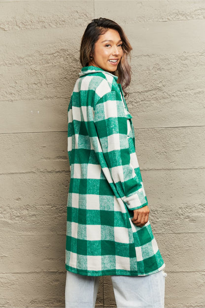 Kariertes Oversized Hemdjacke Trendy - IdealeKleiden