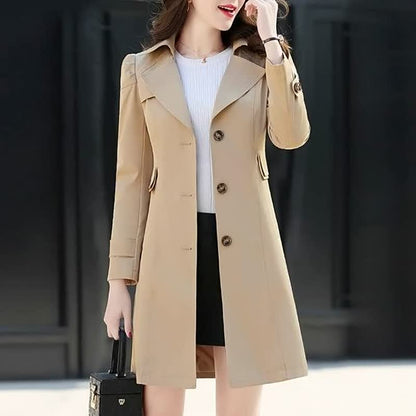 Eleganter Damen Trenchcoat Lang & Bequem