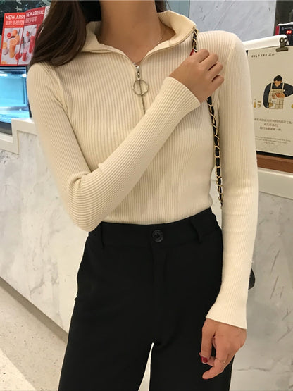 Damen Rollkragen Pullover Weich und Warm