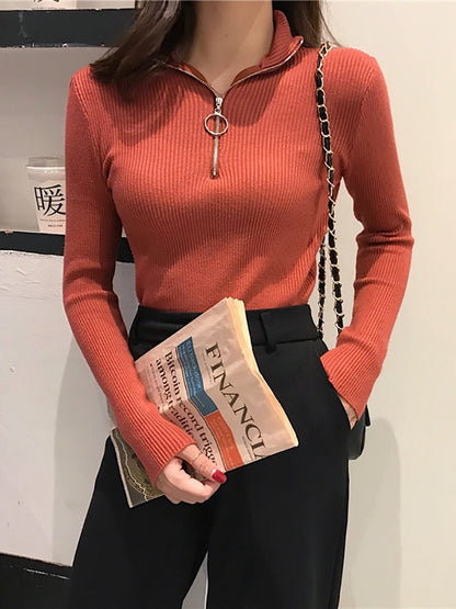 Damen Rollkragen Pullover Weich und Warm