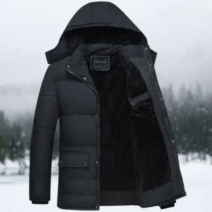 Schwarze Daunenjacke Winter Warm - IdealeKleiden