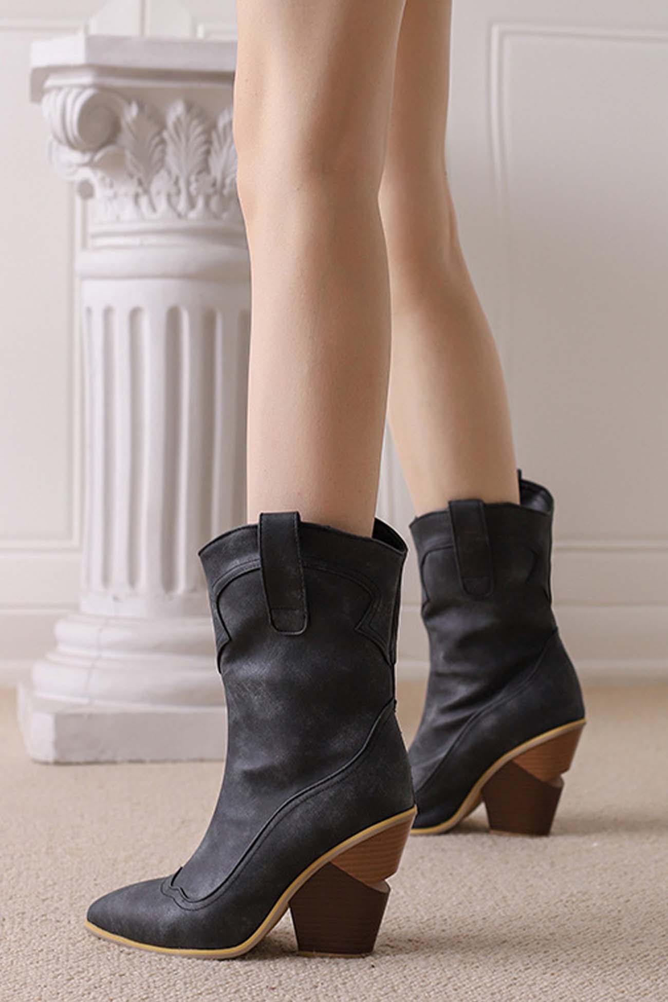 Hohe Westernstiefel Damen Spitze Zulaufend