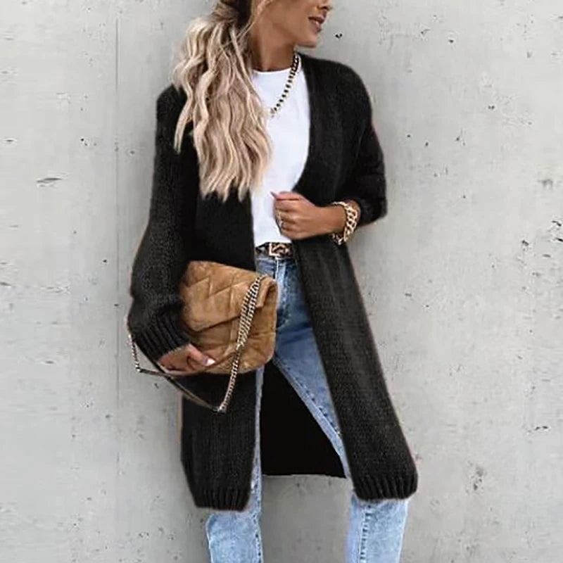 Elegante Damenjacke Kaschmir Warm & Lang für Herbst/Winter