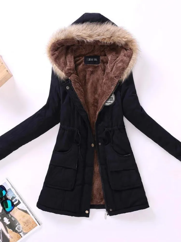 Schicke Slim-Fit Parka mit Kapuze Damen