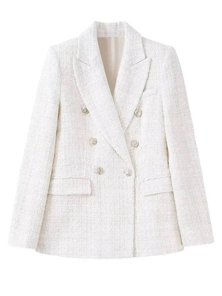 Stylischer Damen Blazer Tweed Optik