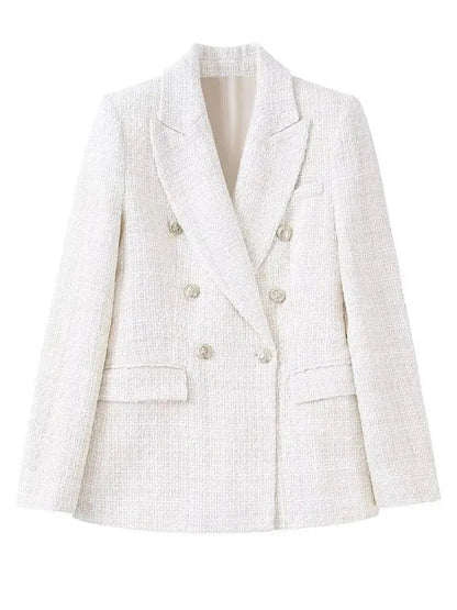 Stylischer Damen Blazer Tweed Optik