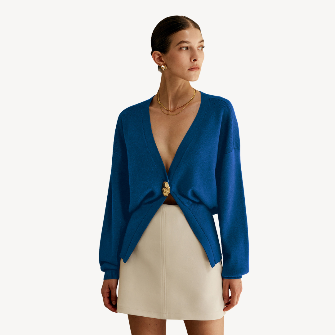 Damen Strickcardigan V-Ausschnitt Modern