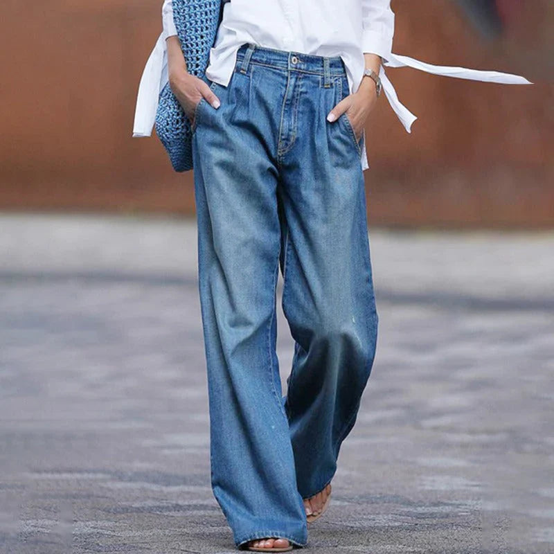 Ava - Bequeme Damen Jeans Weite Passform - IdealeKleiden