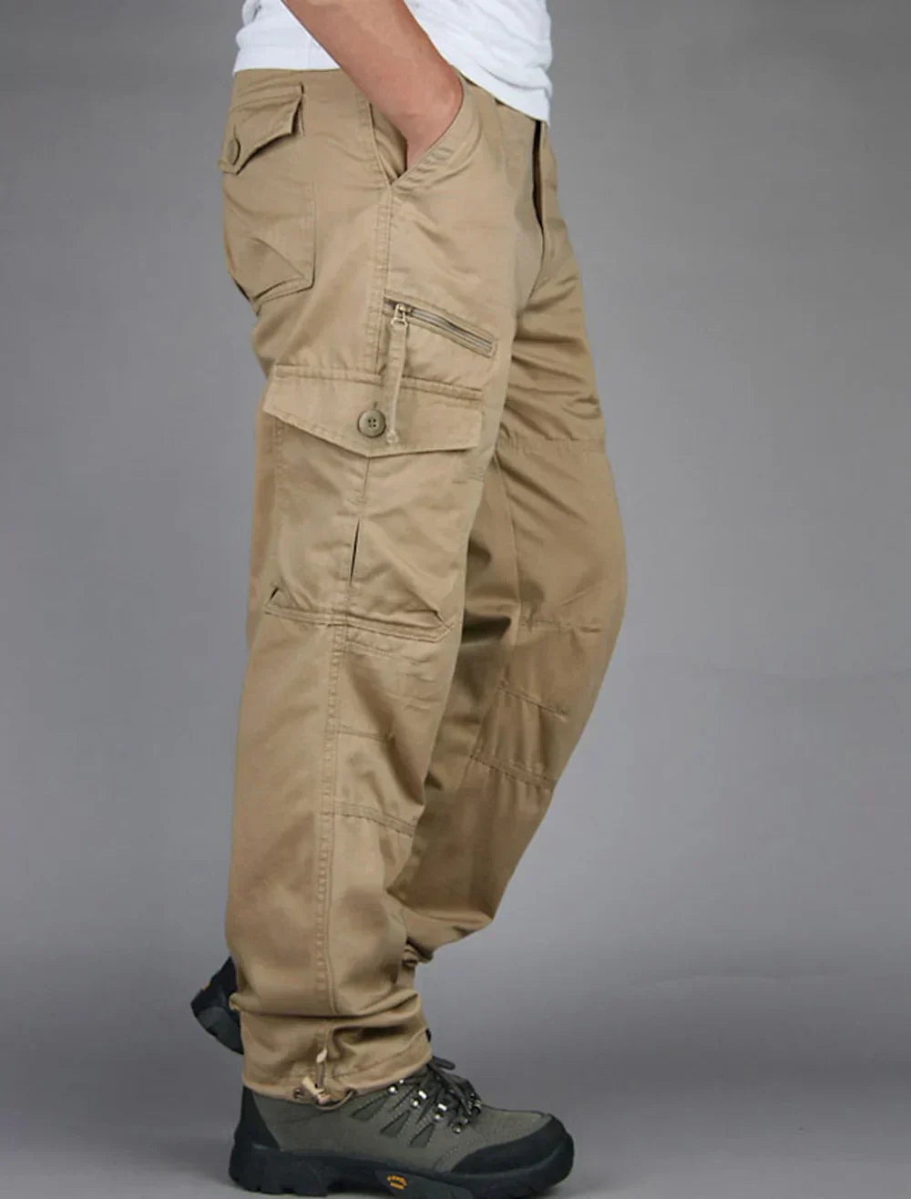 Herren Cargohose Bequem Vieltaschig