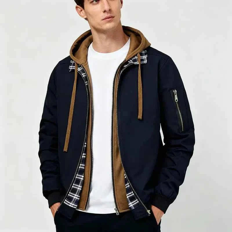 Herren Bomberjacke Mit Kapuze Sportlich