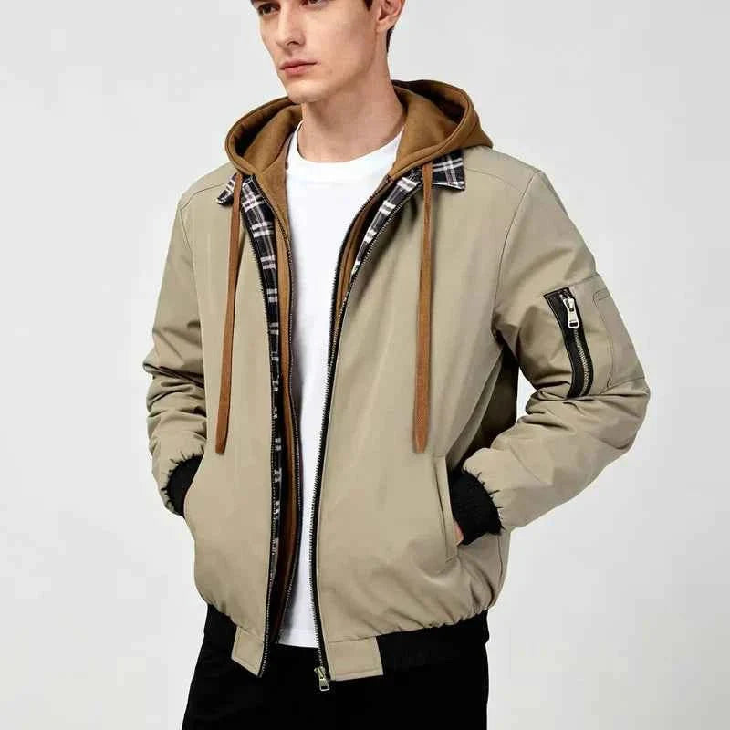 Herren Bomberjacke Mit Kapuze Sportlich