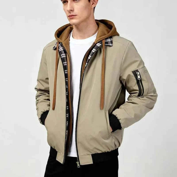 Herren Bomberjacke Mit Kapuze Sportlich