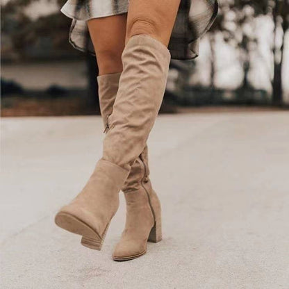 Damenstiefel Winter Warm Bequem Blockabsatz