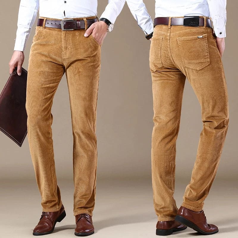 Corduroy-Kleid Damen Taillierte Passform Vollständig Länge