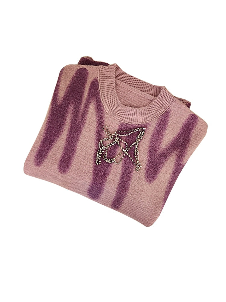 Damen Strickpullover Streifen Design