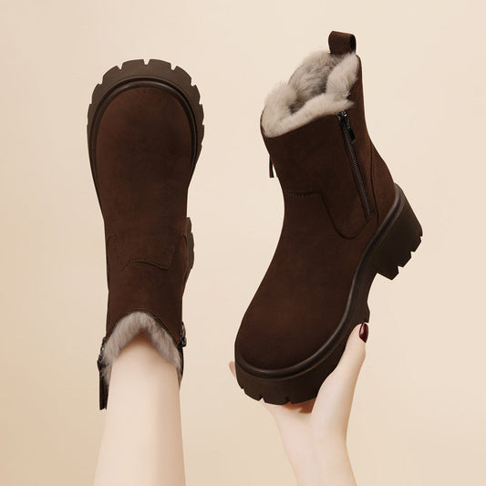 Winterstiefel Damen Gefüttert Kunstpelz Warm - IdealeKleiden