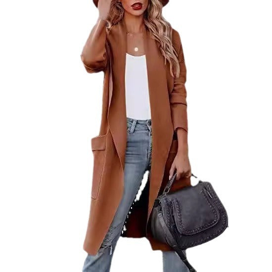 Langer Cardigan Offene Front Elegant