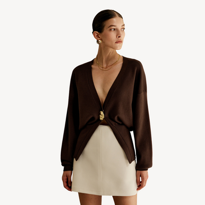 Damen Strickcardigan V-Ausschnitt Modern