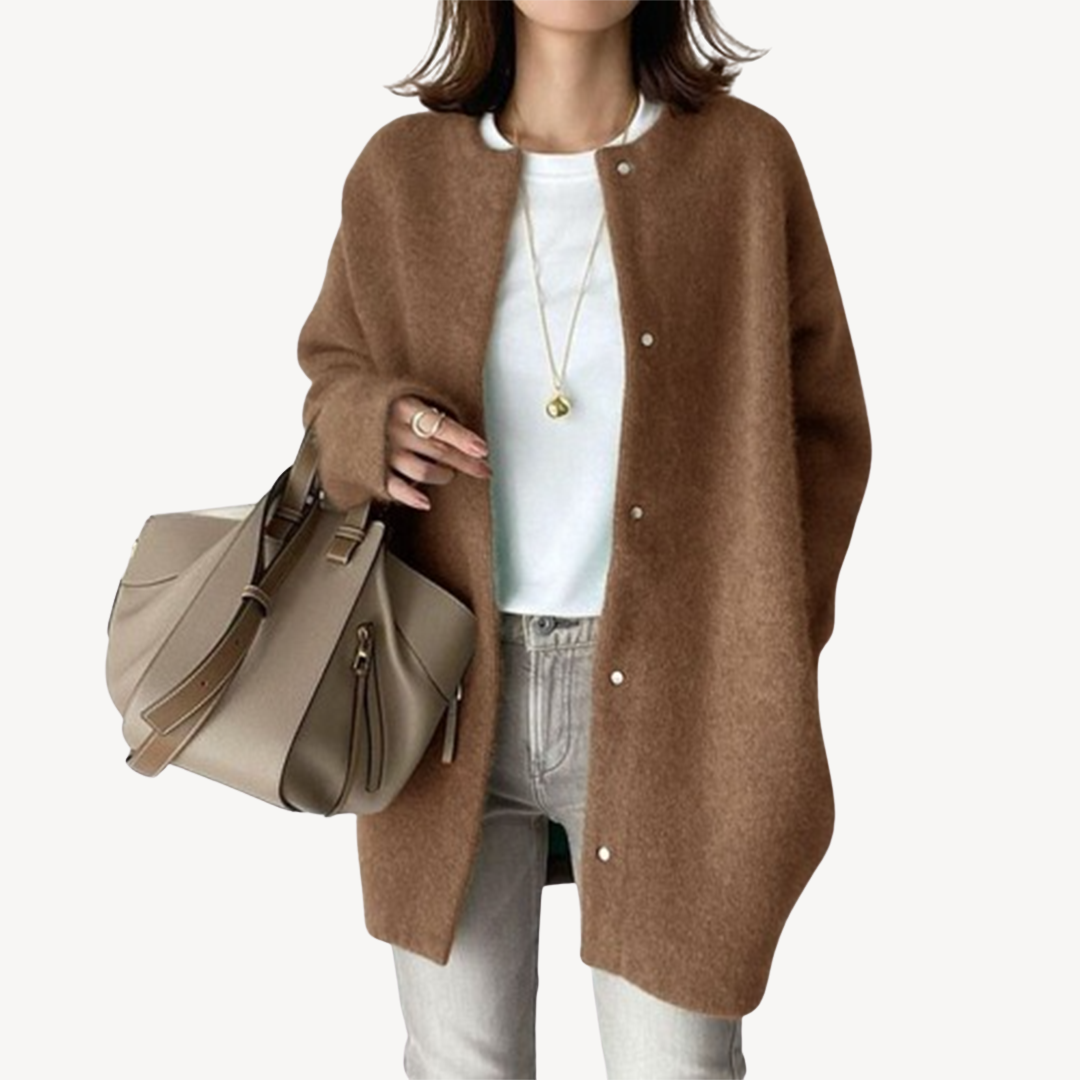 Damen Strickjacke Knopfleiste Elegent