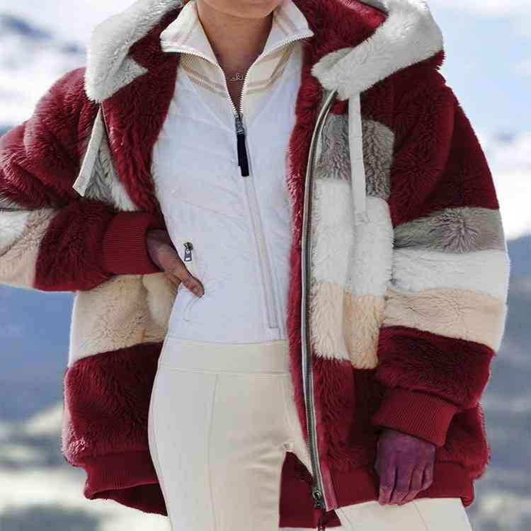 Modische Kapuzenjacke Color Block Design