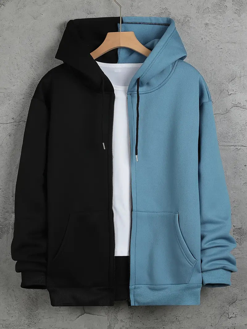 Herren Kapuzenpullover Grau Meliert - IdealeKleiden