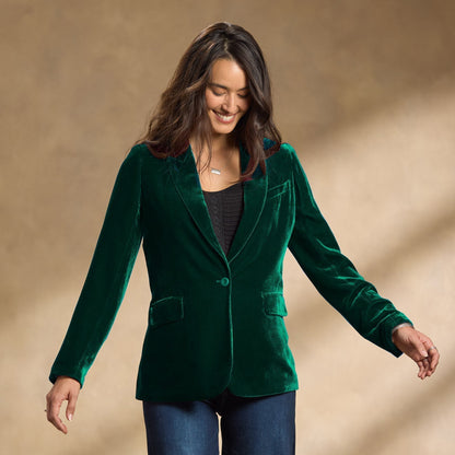Herbstjacke Samt Damenjacke Gestickt