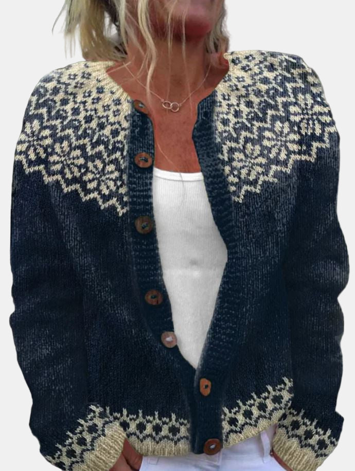 Elegante Strickjacke Dunkelgrau Damen - IdealeKleiden