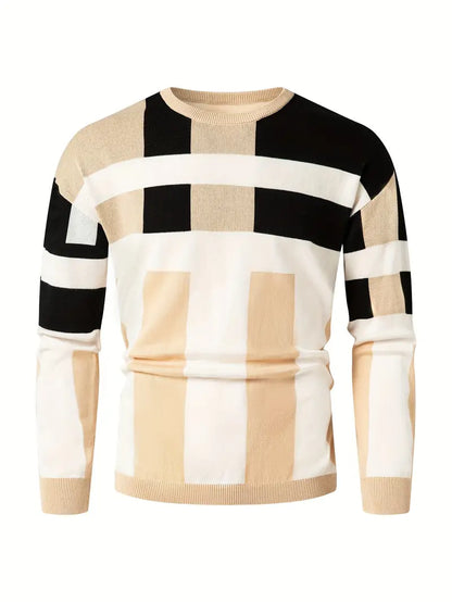 Farbblock Pullover Rundhals Modern Style